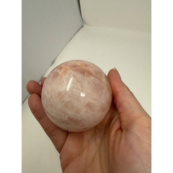 Large Rose Quartz Sphere 2.5 in. Crystal Ball Healing Energy Meditation Decor - Picture 4 of 6